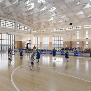 现代篮球馆3D模型下载